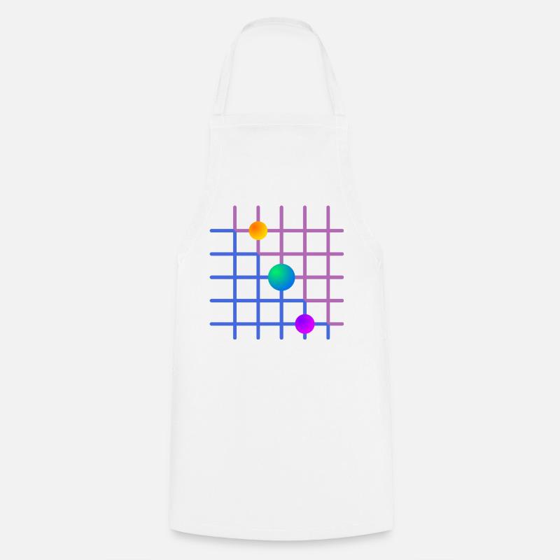 Gradient Grid with Paint Balls - Cooking Apron - white