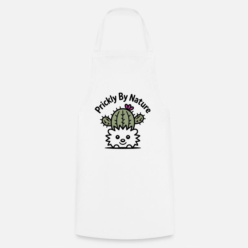 Cactus hedgehog with flower - Cooking Apron - white