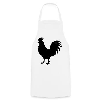 Rooster Silhouette - Cooking Apron - white - Front - AI Model Male 185 dark (185cm)