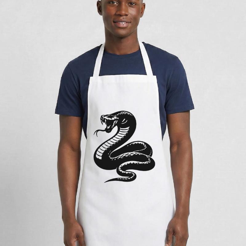 Snake Python Silhouette Cooking Apron