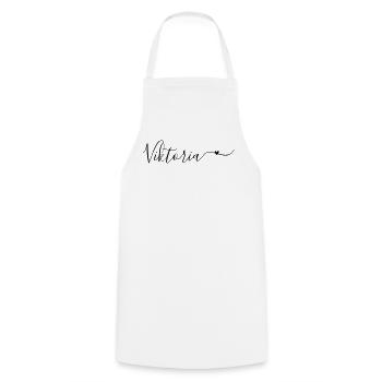 Prénom de famille Viktoria Prénom décoratif - Tablier de cuisine - blanc - Devant - AI Model Male 185 dark (185cm)