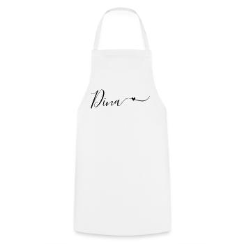 Prénom Dina Prénom décoratif - Tablier de cuisine - blanc - Devant - AI Model Male 185 dark (185cm)