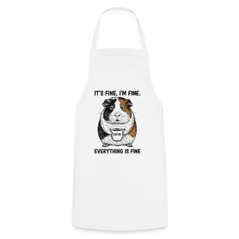 Its Fine Im Fine Kaffee Meerschweinchen - Kochschürze - Weiß - Vorne - AI Model Male 185 dark (185cm)