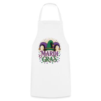 Mardi Gras T-Shirt – Carnival Jester Hat - Cooking Apron - white - Front - AI Model Male 185 dark (185cm)