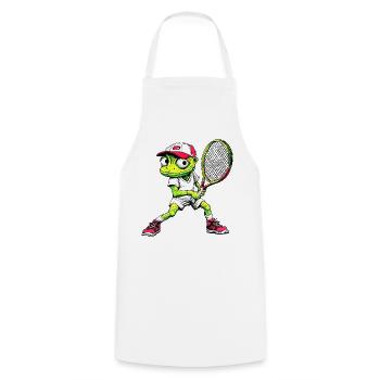 Caméléon du tennis - Tablier de cuisine - blanc - Devant - AI Model Male 185 dark (185cm)