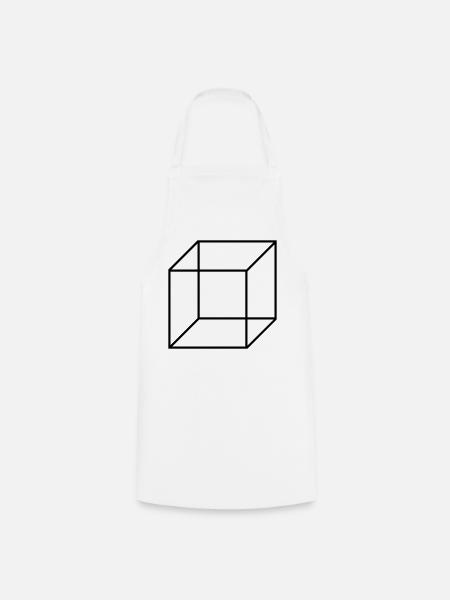 Würfel Quadrat - Kochschürze - Weiß