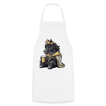 Horse Beer King - Cooking Apron - white - Front - AI Model Male 185 dark (185cm)