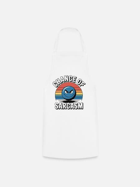 Chance of Sarcasm - Retro Grinsen - Kochschürze - Weiß