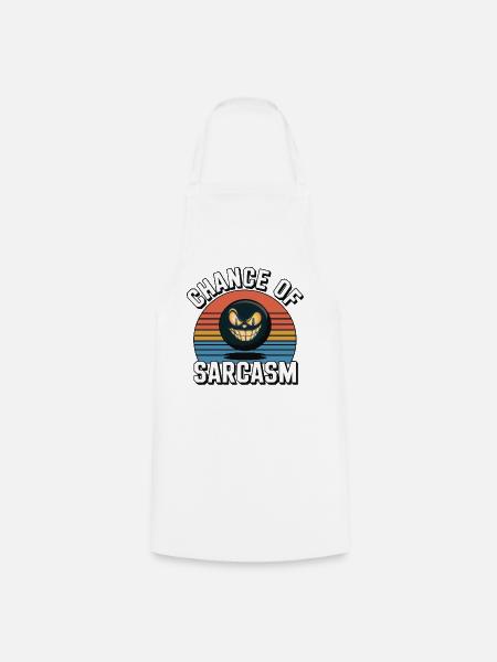 Chance of Sarcasm - Retro Grinsen - Kochschürze - Weiß