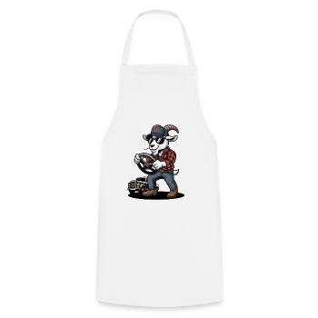 Chauffeur de dessin animé de chèvres occasionnels - Tablier de cuisine - blanc - Devant - AI Model Male 185 dark (185cm)