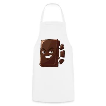 Charming chocolate block with grin - Cooking Apron - white - Front - AI Model Male 185 dark (185cm)