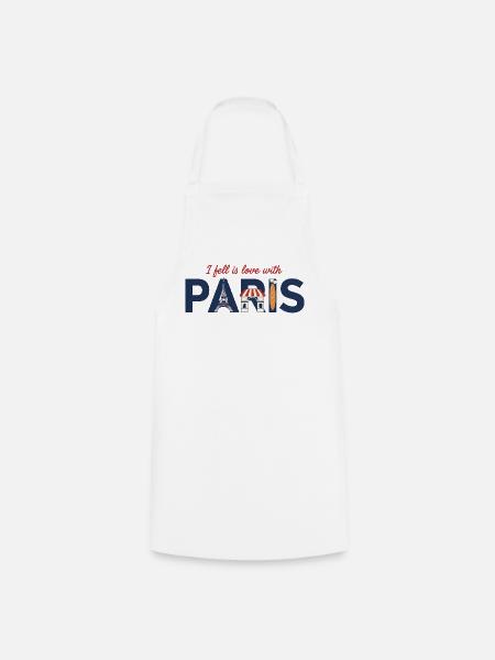 Paris Liebe – Eiffelturm & Baguette Design - Kochschürze - Weiß