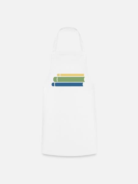Bücherstapel Bunt Flat Design - Kochschürze - Weiß