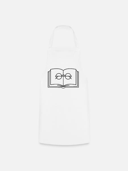 Offenes Buch Brille Lesebrille - Kochschürze - Weiß