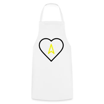 Cœur avec direction de flèche - Tablier de cuisine - blanc - Devant - AI Model Male 185 dark (185cm)