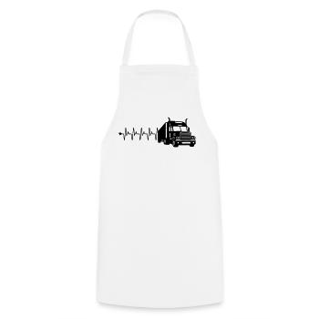 Truck heart rate - Cooking Apron - white - Front - AI Model Male 185 dark (185cm)