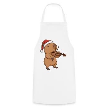Weihnachten Capybara-Tier spielt Geige - Kochschürze - Weiß - Vorne - AI Model Male 185 dark (185cm)