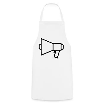 Megaphone Speaker Protest - Cooking Apron - white - Front - AI Model Male 185 dark (185cm)