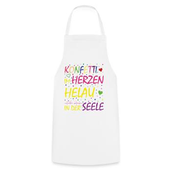 Confetti in the heart Helau in the soul - Cooking Apron - white - Front - AI Model Male 185 dark (185cm)