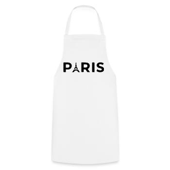 Pariser Eiffelturm Schwarzes Souvenir Frankreich - Kochschürze - Weiß - Vorne - AI Model Male 185 dark (185cm)