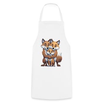 Wolf Family Trio - Cooking Apron - white - Front - AI Model Male 185 dark (185cm)