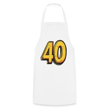 40 Nombre Coloré - Tablier de cuisine - blanc - Devant - AI Model Male 185 dark (185cm)