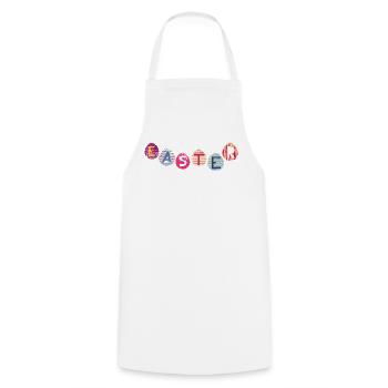 Easter letters on colorful eggs - Cooking Apron - white - Front - AI Model Male 185 dark (185cm)