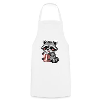 Pop-corn raton laveur câlin - Tablier de cuisine - blanc - Devant - AI Model Male 185 dark (185cm)