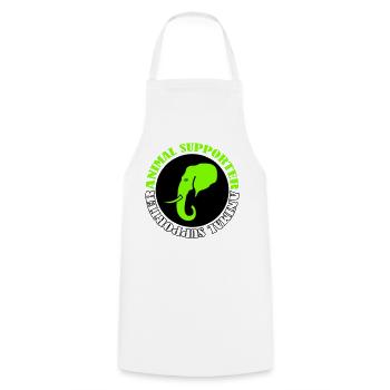 Elephant Animal Supporter - Cooking Apron - white - Front - AI Model Male 185 dark (185cm)