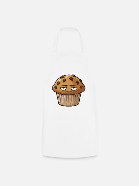 Grimmiger Muffin Gesicht - Kochschürze - Weiß