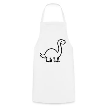 Brontosaurus - Cooking Apron - white - Front - AI Model Male 185 dark (185cm)