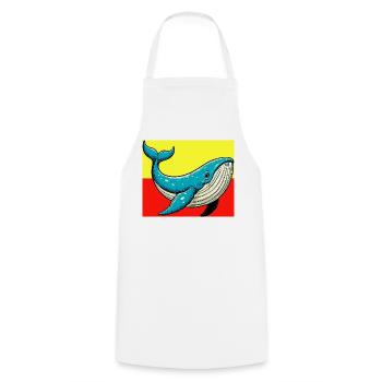 whale - Cooking Apron - white - Front - AI Model Male 185 dark (185cm)