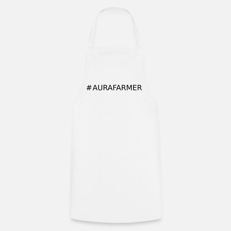 #AURAFARMER - Cooking Apron - white