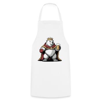 Polar Bear Beer King - Cooking Apron - white - Front - AI Model Male 185 dark (185cm)