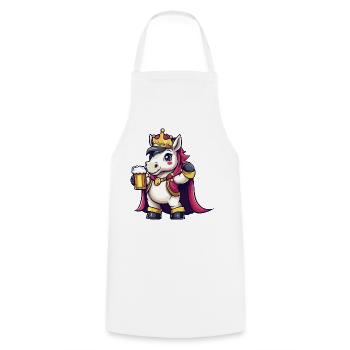 Unicorn Beer King - Cooking Apron - white - Front - AI Model Male 185 dark (185cm)