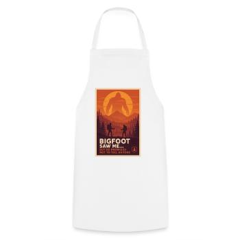 Bigfoot m’a vu | Humour de plein air - Tablier de cuisine - blanc - Devant - AI Model Male 185 dark (185cm)