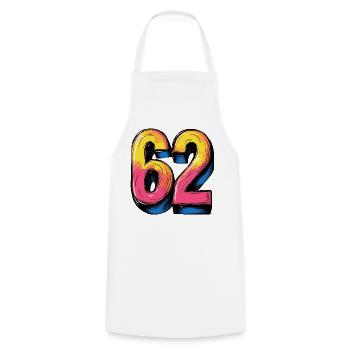 62 chiffres colorés - Tablier de cuisine - blanc - Devant - AI Model Male 185 dark (185cm)