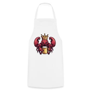 Lobster Crab Beer King - Cooking Apron - white - Front - AI Model Male 185 dark (185cm)