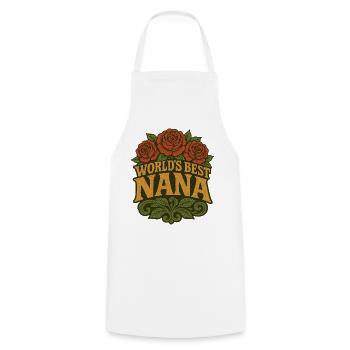 World's Best Nana Roses - Cooking Apron - white - Front - AI Model Male 185 dark (185cm)