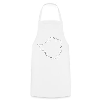 Carte de contour du Zimbabwe - Tablier de cuisine - blanc - Devant - AI Model Male 185 dark (185cm)