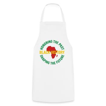 Motif d’histoire noire Silhouette africaine - Tablier de cuisine - blanc - Devant - AI Model Male 185 dark (185cm)