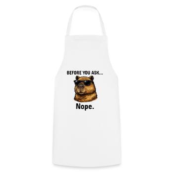 Capybara NON Pas aujourd’hui T-shirt rétro - Tablier de cuisine - blanc - Devant - AI Model Male 185 dark (185cm)