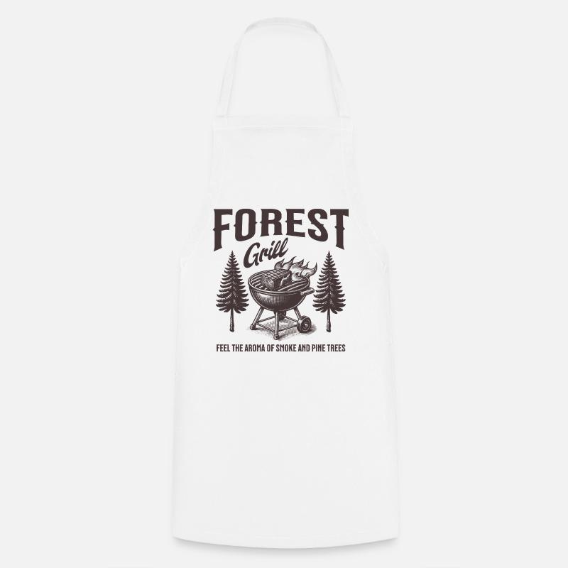 Foret Grill Arômes Bois - Tablier de cuisine - blanc