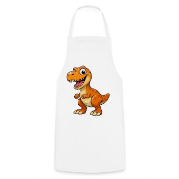 Lustiger Dino Cartoon T-Rex - Kochschürze - Weiß - Vorne - AI Model Male 185 dark (185cm)