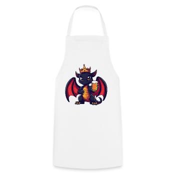 Dragon Beer King - Cooking Apron - white - Front - AI Model Male 185 dark (185cm)