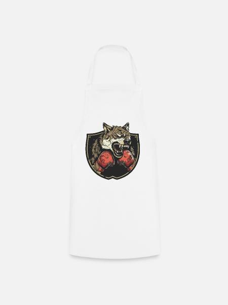 Wolf Boxer MMA - Kochschürze - Weiß