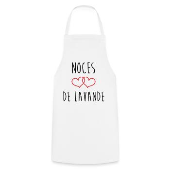 Lavender Wedding 46 Years - Cooking Apron - white - Front - AI Model Male 185 dark (185cm)