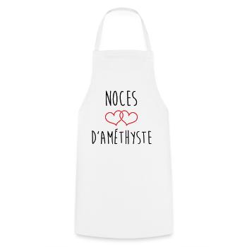 Amethyst Wedding 48 Years of Marriage - Cooking Apron - white - Front - AI Model Male 185 dark (185cm)