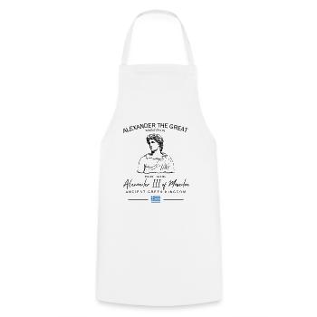 Alexandre le Grand, Grèce antique, roi macédonien - Tablier de cuisine - blanc - Devant - AI Model Male 185 dark (185cm)