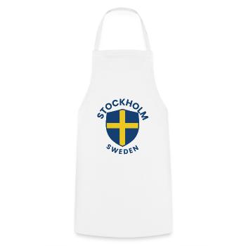 Stockholm Shield Cross - Cooking Apron - white - Front - AI Model Male 185 dark (185cm)